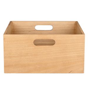 Caja organizadora madera asas bajo natural Hacks&Racks