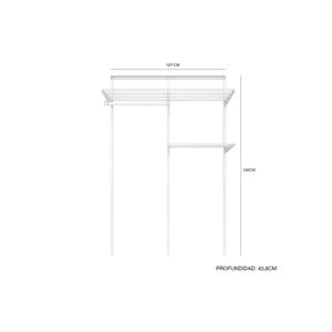 Kit sistema modular metálico doble blanco Hacks&Racks