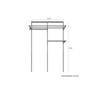 Kit sistema modular metálico doble grafito Hacks&Racks