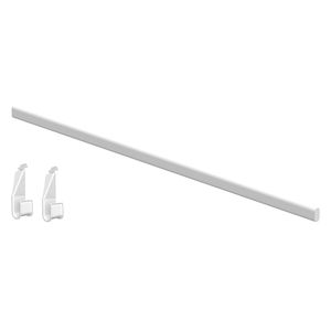 Barra clóset 2 ganchos 90cm blanco Hacks&Racks