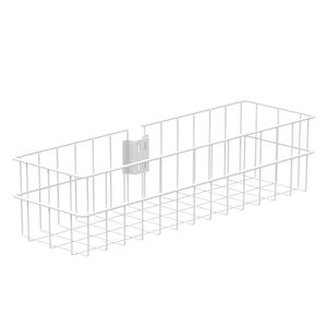 Canasto metal riel bajo blanco 13x43.5x7cm Hacks&Racks