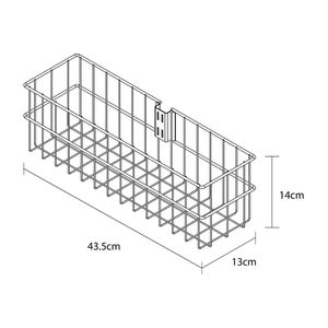 Canasto metal riel alto grafito 43.5x13x14cm Hacks&Racks