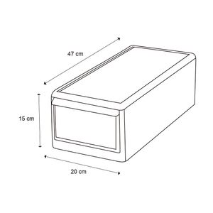 Cajonera plástico modular baja simple grafito 15x20x47cm Hacks&Racks