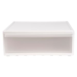 Cajonera plástico modular baja doble blanco 15x40x47cm Hacks&Racks