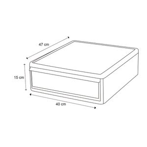 Cajonera plástico modular baja doble blanco 15x40x47cm Hacks&Racks