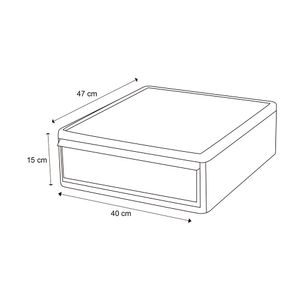 Cajonera plástico modular baja doble grafito 15x40x47cm Hacks&Racks