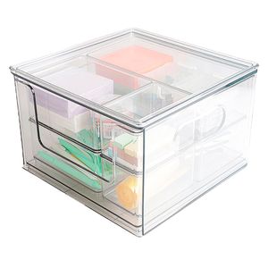 Caja organizadora plástico para modulares transparente x8und. Hacks&Racks