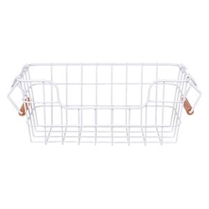 Canasto organizador lavandería bajo blanco 14.3x33.8x15.2cm Hacks&Racks