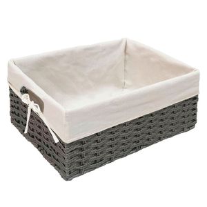 Canasto plástico tejido ratán tela M 15x30x40cm Hacks&Racks