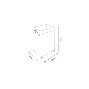 Cesto ropa ratán plástico con ruedas 71x45x33cm café Hacks&Racks