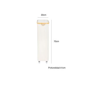 Cesto ropa simple con ruedas 70x41x22cm blanco Hacks&Racks