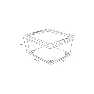 Caja organizadora plástico 2L celeste Hacks&Racks