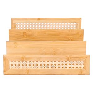 Organizador papeles bambú ratán 15x26x30cm natural Hacks&Racks