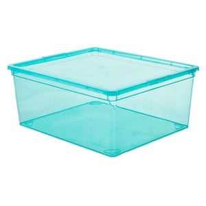 Caja organizadora plástico 18L menta Hacks&Racks