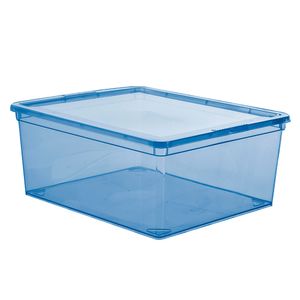 Caja organizadora plástico 18L celeste Hacks&Racks