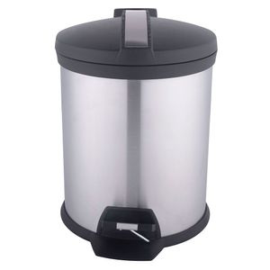 Basurero metal cromado/negro 4.5L Cotidiana