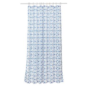 Cortina baño Tramas 180x180cm blanco/azul Cotidiana