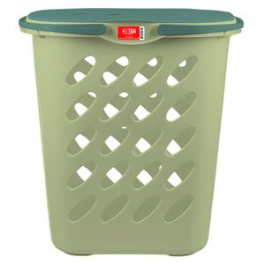 Cesto ropa polipropileno con tapa Armonía 46L verde Estra