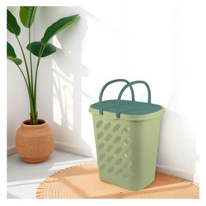 Cesto ropa polipropileno con tapa Armonía 46L verde Estra