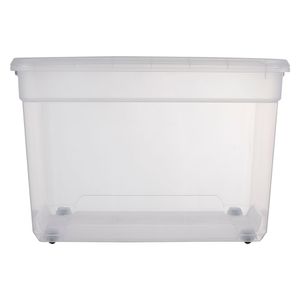 Caja organizadora con ruedas 52L transparente Ezy