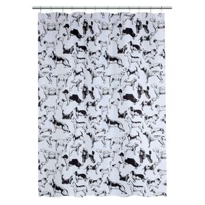 Cortina baño Perros 180x180cm blanco Krea