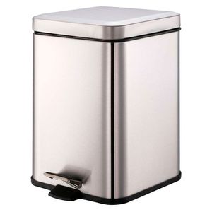 Basurero pedal cuadrado plata 2.8L Cotidiana