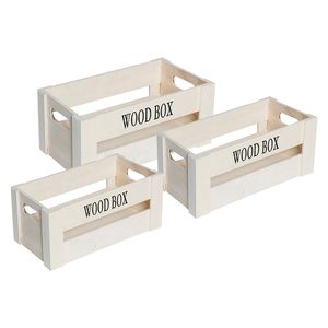 Set caja organizadora pallet natural x3piezas Krea