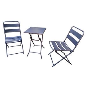 Set bistró 2 personas Antalya gris Outzen