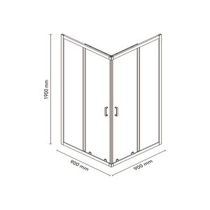 Cabina cuadrado 190x90x90cm transparente Vessanti