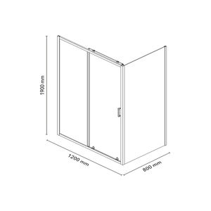 Cabina rectangular 190x120x80cm transparente Vessanti