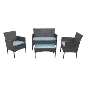 Juego sala exterior New Valencia 4 personas gris Outzen