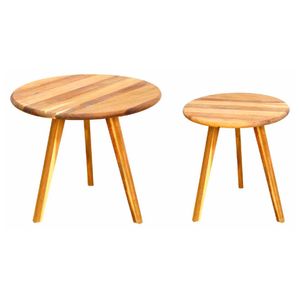 Set mesa sala madera acacia x2piezas M+Design