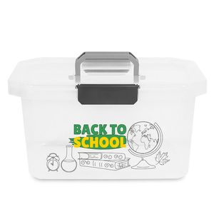 Caja organizadora plástico Back to School 16L transparente Estra