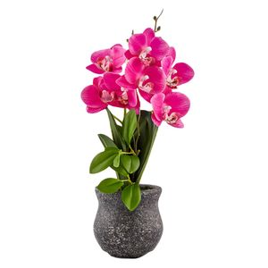 Flor artificial Orquídea fucsia plástica Marres