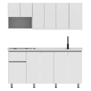 Cocina integral Horts 180cm blanco derecha 11 puertas Moduofi