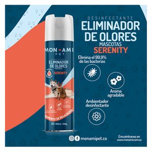 Desinfectante eliminador de olores mascotas x400ml Mon Ami