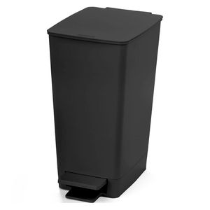 Basurero con pedal plástico Slim negro 8L Rimax