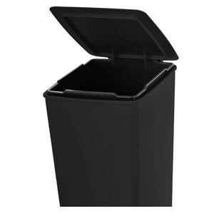 Basurero con pedal plástico Slim negro 8L Rimax