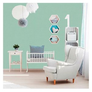 Papel tapiz pared verde puntos blancos 53cmx10m Deco Depot