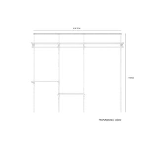 Kit sistema modular metálico triple blanco Hacks&Racks