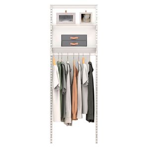 Kit sistema modular metálico simple blanco Hacks&Racks