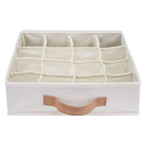 Canasto organizador ropa con visor crudo 9x30x30cm Hacks&Racks