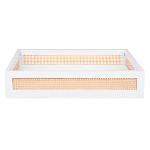 Canasto rígido bajo blanco/madera M 7.5x40x30cm Hacks&Racks
