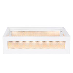 Canasto rígido bajo blanco/madera S 7.5x30x20cm Hacks&Racks