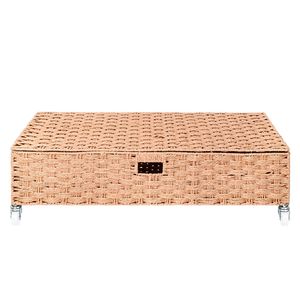 Caja organizadora rígida papel tejido con ruedas L natural Hacks&Racks
