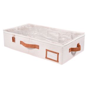 Canasto organizador bajo cama crudo 13x60x32cm Hacks&Racks
