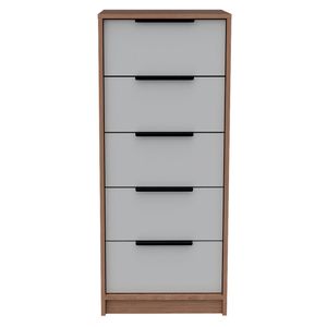 Cómoda 5 cajones Kaia miel/ blanco
