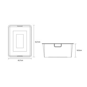 Canasto malla marco deco grafito 18.5x52.7x42.7cm Hacks&Racks