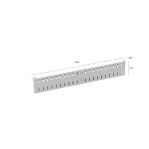 Tablero riel metal blanco 45x7cm Hacks&Racks