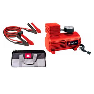 Minicompresor de aire 12V + cable roba corriente + bolso Einhell